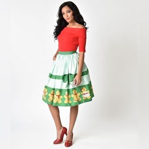 Unique Vintage Christmas skirt - gingerbread